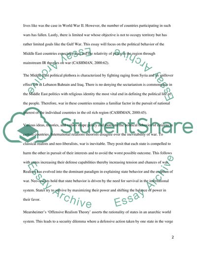 War and Peace in the Middle East