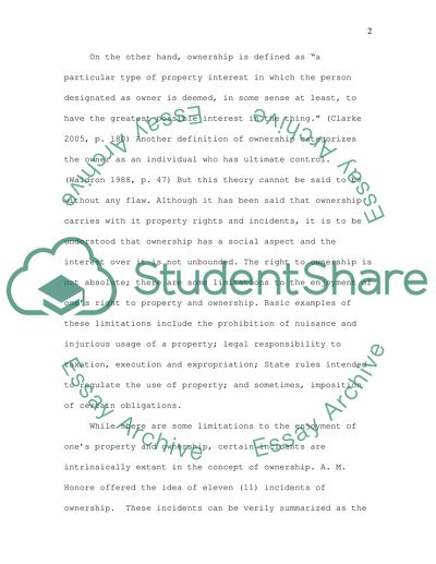 Ownership Rights over Ones Person