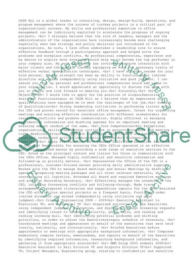 Executive Assistant Position