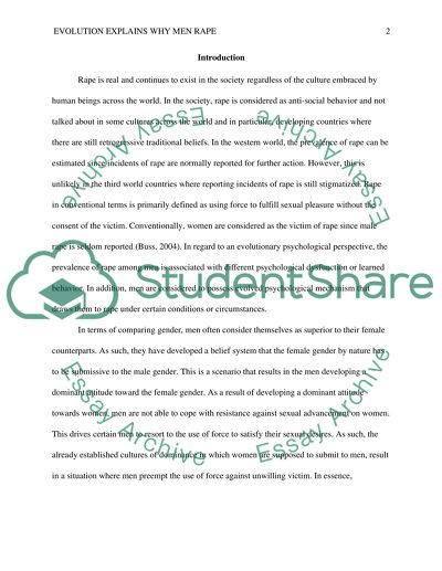 Evolution Explains Why Men Rape