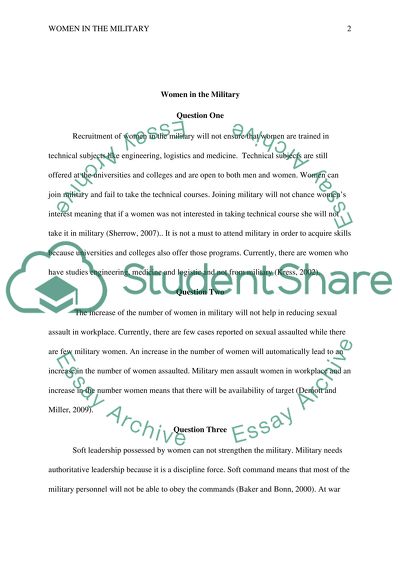 Do increasing opportunities for women in the military weaken our armed forces