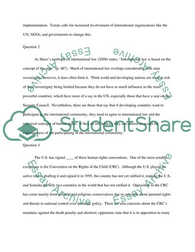 International Law - Discussion board 3