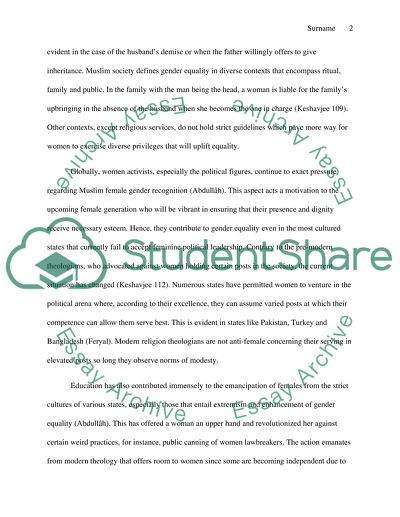 Is gender equality achievable in a Muslim society