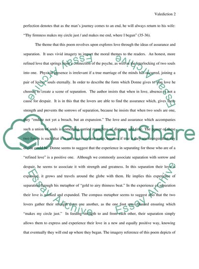 Analysis on valedition: forbidding mourning