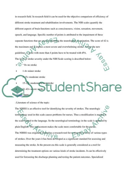 The National Institute Stroke Scale