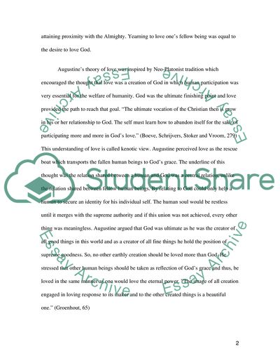 Augustines View of the Relationship between Human Love and Gods Love