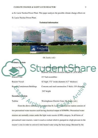 Climate Change Effects on Operations of Saint Lucie Reactor