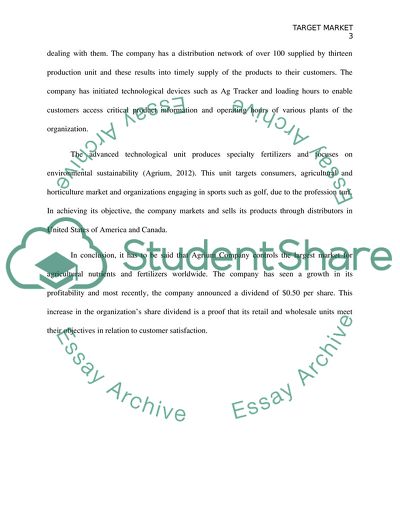 Target Marketing for Agrium Inc