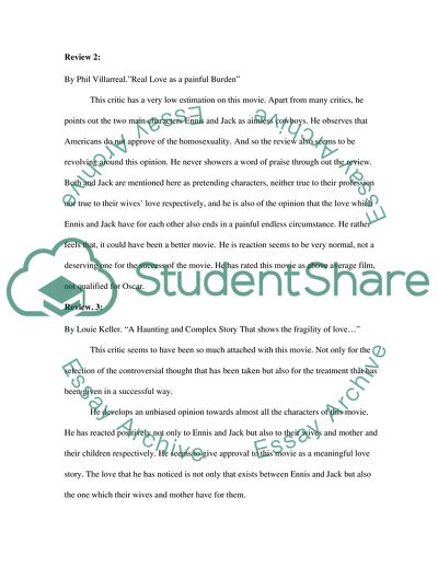 Diverse Viewpoints of the Reviews of the Movie Brokeback Mountain