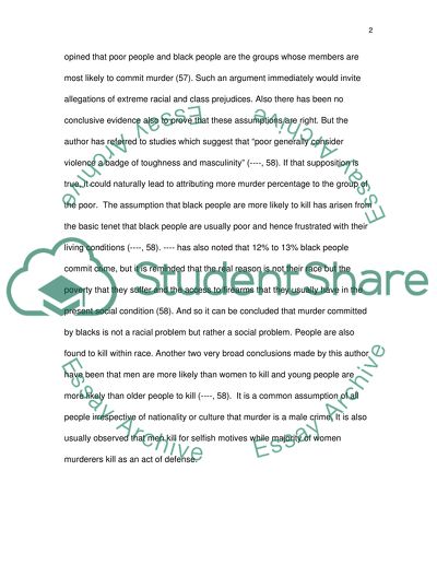 Main Cause of Murder