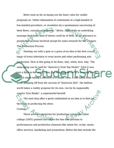 A Reality Show Americas Next Top Model