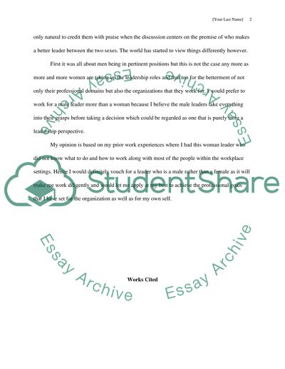 Male Verses Female Leaders