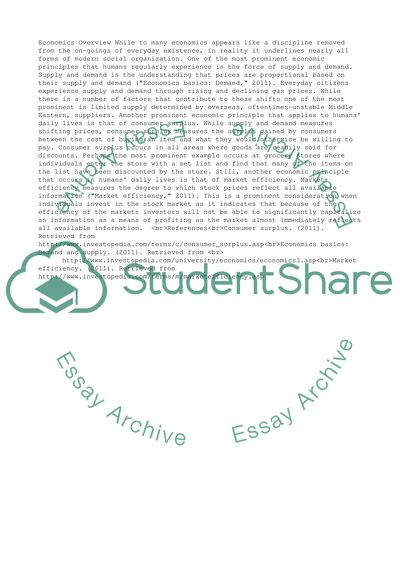 Economics Overview