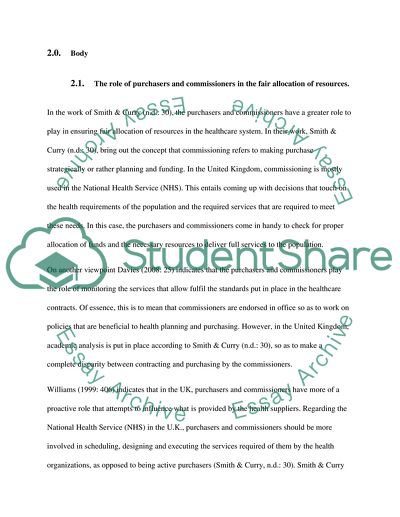 The Role of the Manager in Health System Finance