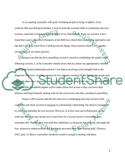 Counseling Techniques in Diagnostic Interviewing