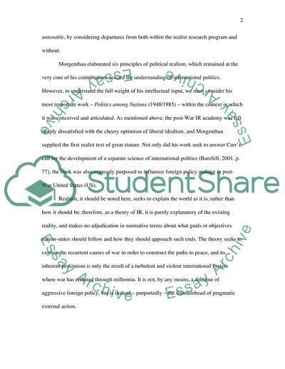 The rise of Neorealism as the Most Dominant Explanatory Theory of IR