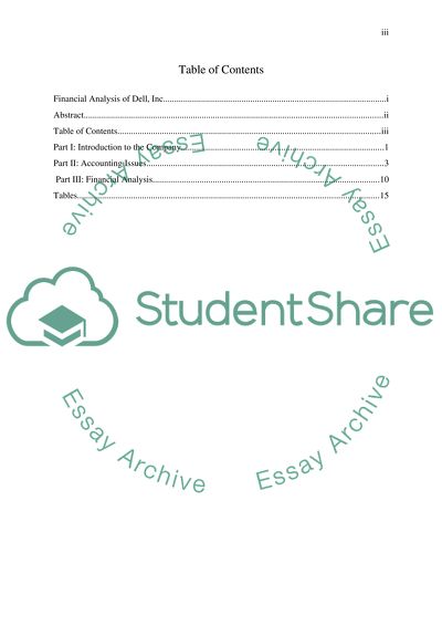 Financial Analysis of Dell