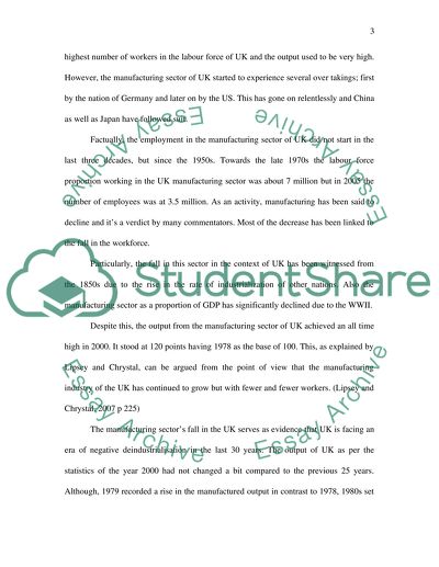 The Manufacturing Sector of the UK