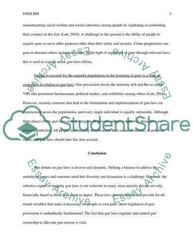 Gun Laws and Individual and Social Security Concerns