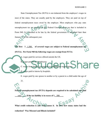 Chapter 8 Unemployment Taxes