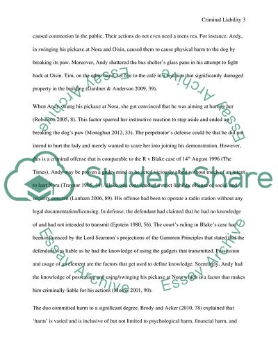 Criminal Liability - Shamrock Cafe Violence