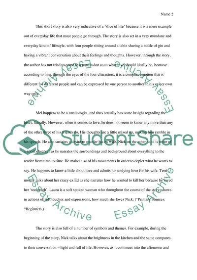 DISCUSSION:WHAT WE TALK ABOUT WHEN WE TALK ABOUT LOVE