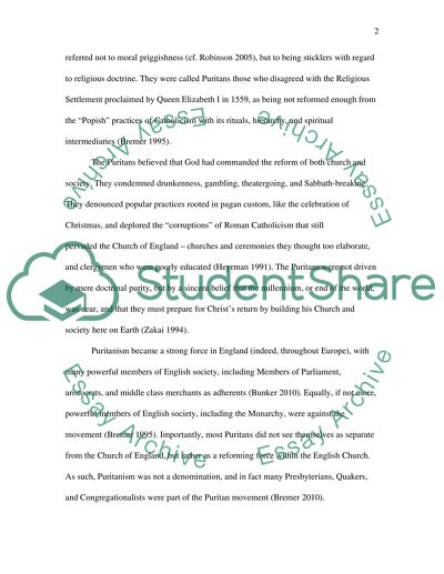 Puritan Settlement in New England in the 17th Century