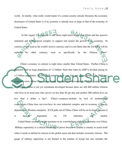 Does China Threaten U.S. Global Economic Dominance