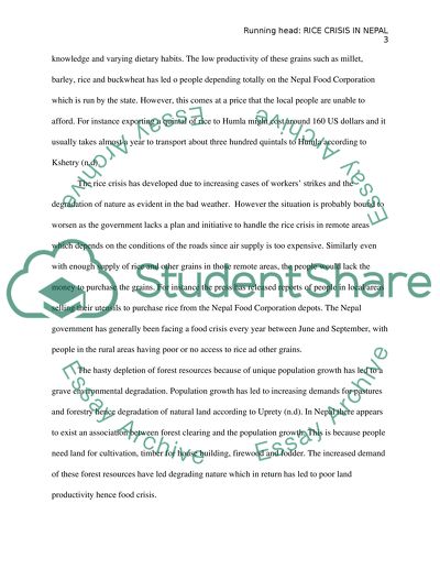 Rice Crisis in Nepal (Focusing on Degrading Nature)