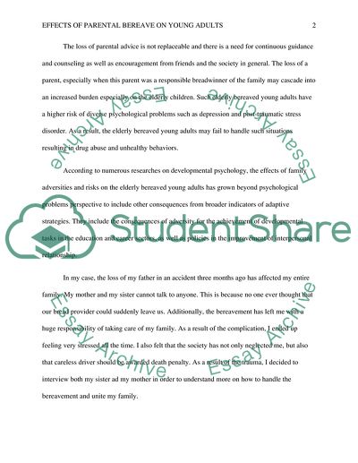 Effects of Parental Bereave on Young Adults