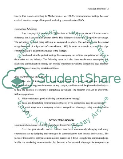 Communication Strategy as Means of an Organisations Competitive Advantage with Application on Coke and Pepsi