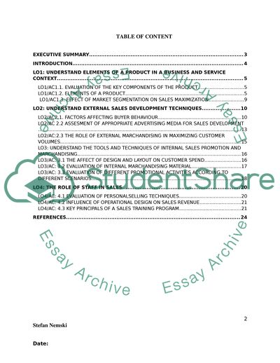 Sales Development and Merchandising