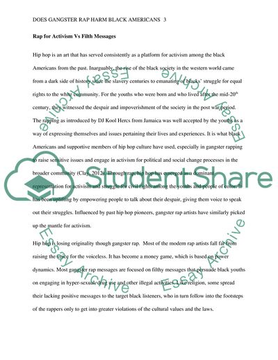 Does Gangsta Rap Harm Black Americans