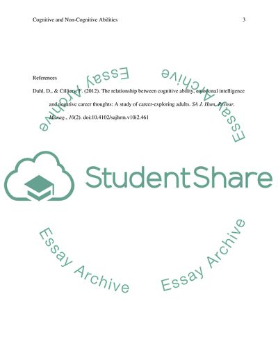 The Relationship between Cognitive Ability, Emotional Intelligence, and Negative Career Thoughts