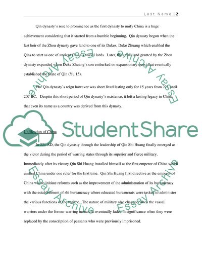 The Rise and Fall of Qin Dynasty