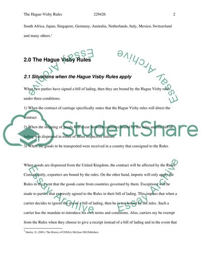 The Hague Visby Rules