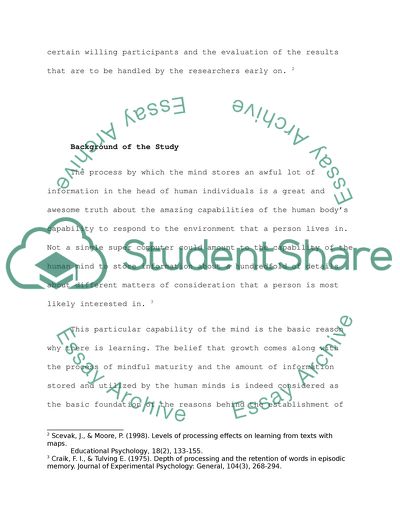 How Memory Works With Shallow and Deep Encoding Essay Example | Topics ...