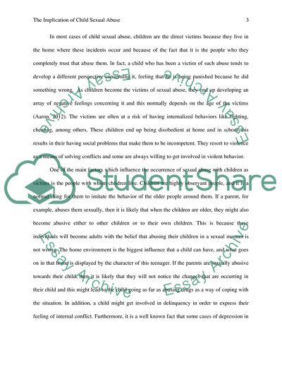 The Implication of Child Sexual Abuse