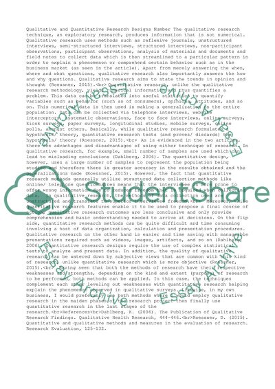 Qualitative design and the other using a quantitative design