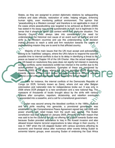 UN and Internal conflicts of the 1990s