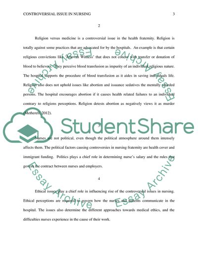 Controversial Issue in Nursing