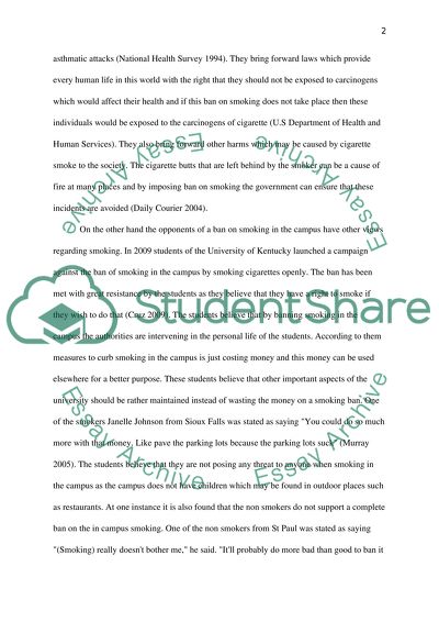 Should smok ban in campus