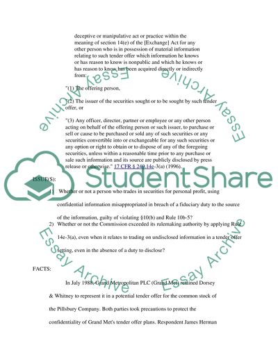 Analysis of United States v. James Herman OHagan Case