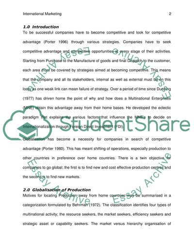 Multidomestic Strategy in Preference to a Global Marketing Strategy