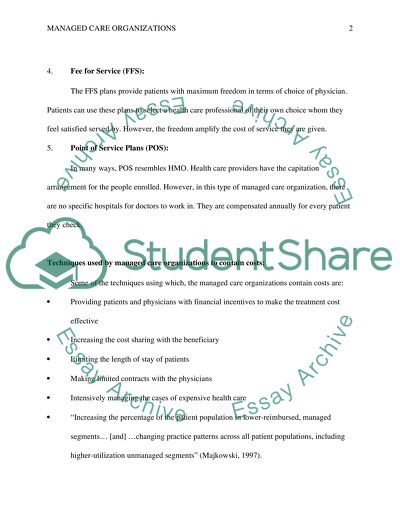 Types of Managed Care Organizations and Their Comparison