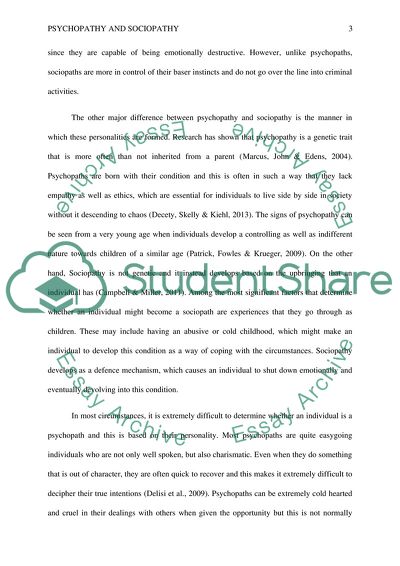 Definitions of Psychopathy and Sociopathy