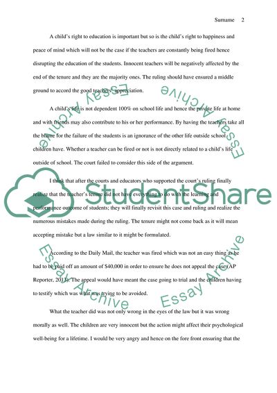 Teachers Right to Tenure