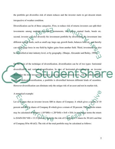 Working Behind Diversifying Investment