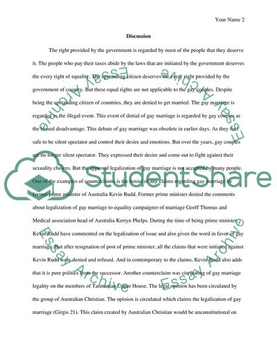 The Legalization of Gay Marriage