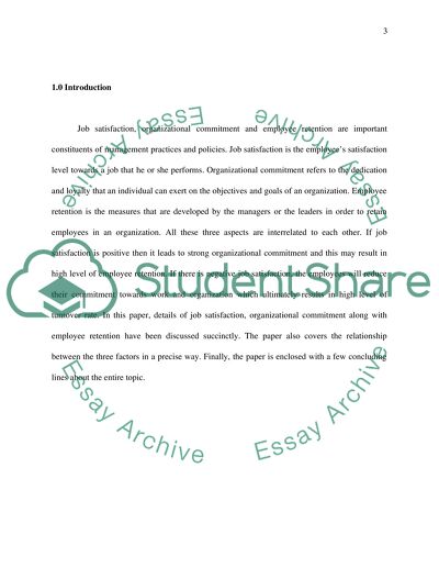 Organizational Commitment and Employee Retention